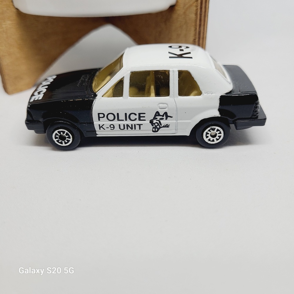 Vintage Police K-9 Unit Toy Car Black and White Diecast Vehicle